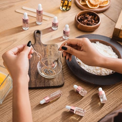 Didaey 100 Pcs Mini Glass Oil Dropper Bottle, 1ml, 2ml, 3ml, 5ml, Rose Gold - color: Rose Gold, size: 1ml, 2ml, 3ml, 5ml