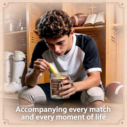 Lunmon Football Bible Jar Color-coded Bible Verses Catholic Scripture Jar - style: Football