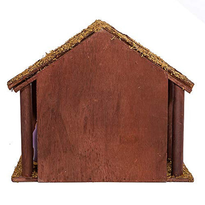 Kurt S. Adler 6.25-Inch Nativity Set with 11-Inch Stable, 8 Piece Set