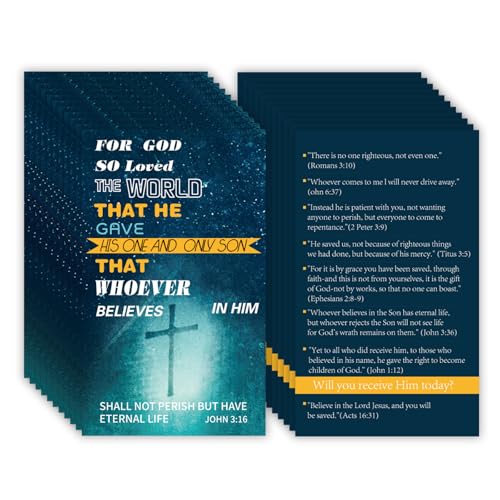 200 Pcs Gospel Tract Card Christian Inspirational Bible Verses Bookmark Salvation Cards Pocket Holy Postcard Prayer Postcards for Christian Gift.
