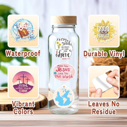 200 PCS Inspirational Christian Stickers, Bible Verse Jesus Decals