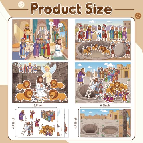 Marspark 24 Set David and Goliath Bible Scence Stickers, 4 Design - style: David and Goliath