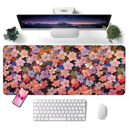 Mouse Pad, Desk Mat, 31.5x11.8in Large Mousepad, Blossoms - color: Blossoms