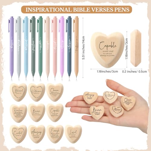 Gersoniel 30 Set Christian Gift for Women Prayer Cards Pens,Fresh Color - color: Fresh Color