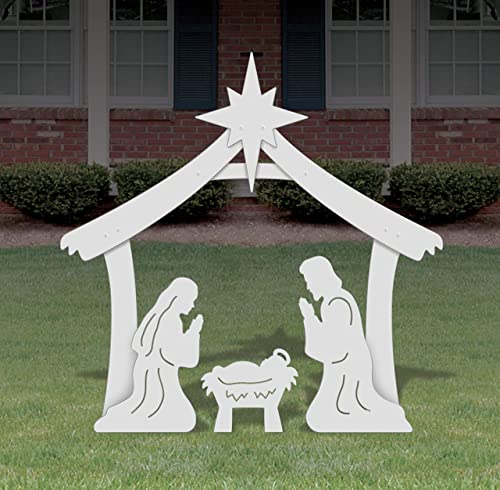 FrontYard Originals All-Weather Outdoor Holy Family Nativity, Waterproof, Made in USA, 4ft Tall, Durable Material, Simple Assembly, Easy Storage, Yard Nativity Set