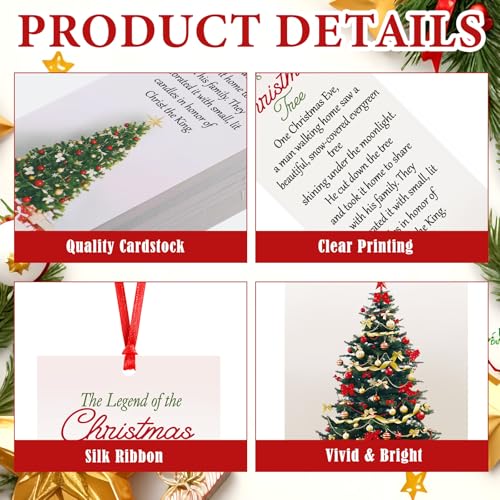 Dispowreath 60 Pcs The Legend of The Christmas Tree Bookmarks Religious Xmas Tree Bookmarks Church Exchange Gifts for Christmas Men & Women Sunday School Church Prizes Party Favors - style: Christmas Tree