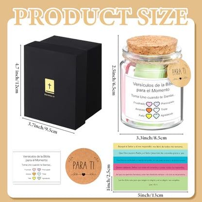 Spanish Bible Verse Jar Read Me Bible Verses Jar Tarro De Versículos Bíblicos En Español Christian Gift for Mom Women Men Regalos Cristianos Para Mujer Spanish Scripture Prayer Hope Cards with Box - style: Spanish
