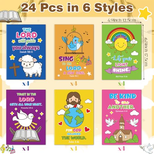 24Pcs Christian Bible Coloring Books Religious DIY Color-in Pages - color: A-bible Style ④