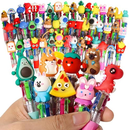 60 Pcs Multicolor Pen Delightful Multi Color Pen Gifts, 4-in-1 Pens Bulk Ballpoint Pens Fidget Pen for Party Favors & Birthday