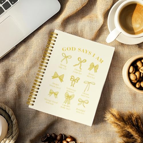THDSE Bible Journal for Women, Christian Prayer Journal Notebook Gifts for Teen Girls Kids, Bible Study Supplies, Cute Bows Church Faith Journaling Hardcover Spiral Notebook 5.5 X 8.3(Baby Yellow) - color: BabyYellow