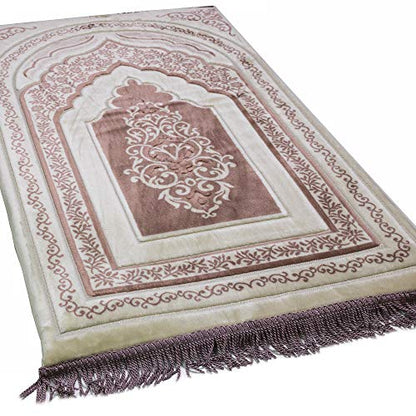 Modefa Orthopedic Prayer Rug | Padded Foam Cushion Janamaz Sajjada | One Inch Thick Soft Velvet Islamic Namaz Sajadah Carpet (Pink) - color: Pink