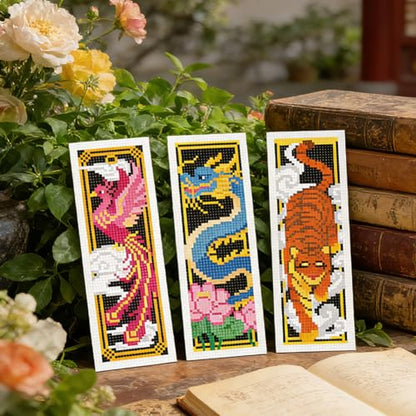ORIGACH 6 Pack Mythical Dragon & Phoenix Cross Stitch Kit - style: Chinese Mythical Creatures