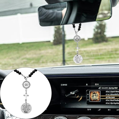 Cross Car Charm, Rear View Mirror Hanger Decor, He Will Order His Angels to Protect You Wherever You Will Go, Religious Gifts for Women, Easter Gift, Christian Gift, Decor Car Charm