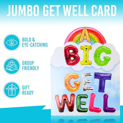 Iconikal Jumbo A BIG GET WELL Greeting Card 11x14" with Envelope