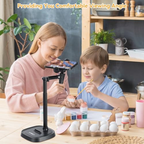 UTEBIT Phone Stand for Desk, 11.8''-17.7'' Adjustable Tablet Phone Holder