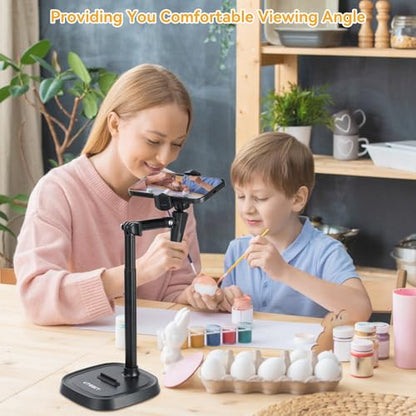 UTEBIT Phone Stand for Desk, 11.8''-17.7'' Adjustable Tablet Phone Holder