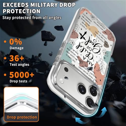for iPhone 17 Pro Max/iPhone 18 Pro Max Case [Compatible with Magsafe],Girls Women Clear Magnetic Case Silicone Shockproof Protective Cover with Pattern Bible Verses - color: Bible Verses, size: iPhone 17 Pro Max/iPhone 18 Pro Max