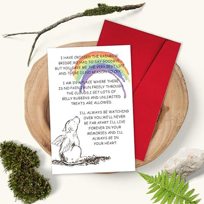 Sympathy Card for Loss of Pet Dog, Pet Loss Cards,Rainbow Bridge Condolence Card, Bereavement Card for Dog Owner, Doggy Bereavement Cards for Family Friends Husband Wife - color: Dog Loss