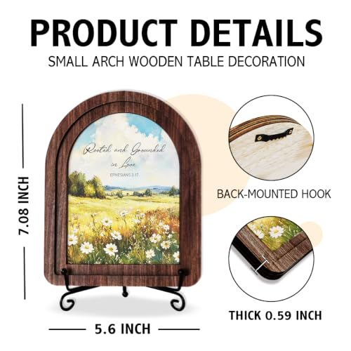 Rooted and Grounded in Love Wood Plaque Signs，Christian Desk Decor - color: Ephesians 3:17