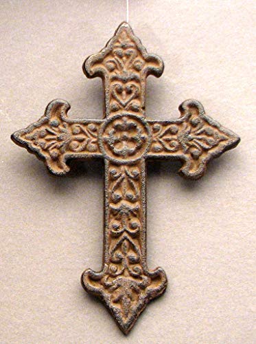 FixturesFirst Solid Cast Iron Fleur De Lis Cross