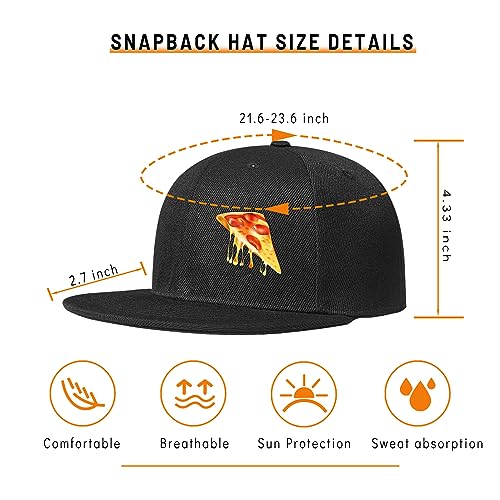 Chef Hat Flat Bill Hats for Men Funny Double Knives Kitchen Adjustable Baseball Cap Snapback Hat for Women - color: Pizza
