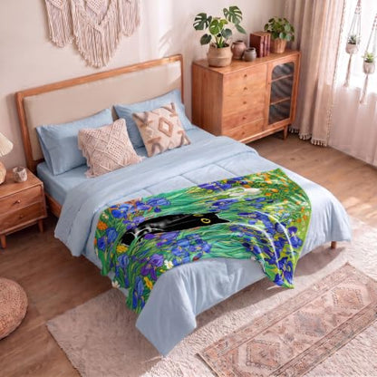 Black Cat Throw Blanket Birthday Gifts for Cat Lover Women Girls - color: Tk009, size: 80"x60"