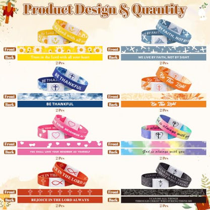 EYxsaxenk Colorful Religious Scripture Daily Bible Verse NFC Bracelets Set - color: Set B