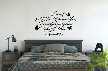Isaiah 43:1 Bible Verse Wall Decal, Fear Not Christian Sticker