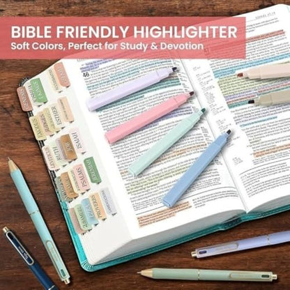 Bible Cover Set with Handle, Large Quilted Bible Bag for Women Girls, Bible Study Supplies Kit with Tabs, Pens, Sticky Notes, Study Planner & Scripture Cards, Christian Gifts for Devotional Journaling