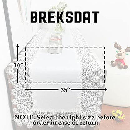 Lace Tablecloth Rectangle Fabric Washable Off White 16x35inch - color: H17879-white-1, size: 16*35