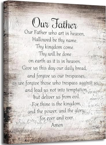 YOXORDQ Our Father Prayer Canvas Wall Art-Canvas Wrapping 16x24in - color: Our father, size: 24"L x 16"W