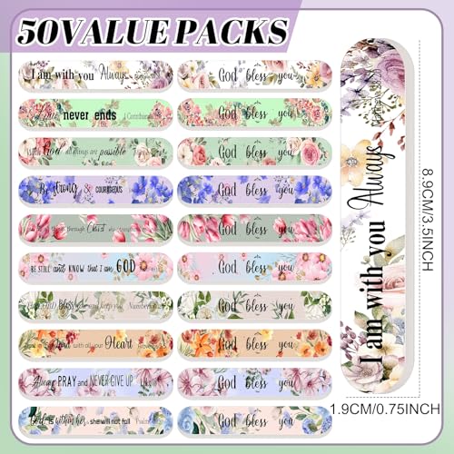 100 Christian Gifts for Women Bulk Floral Religious Nail Files - style: Lively