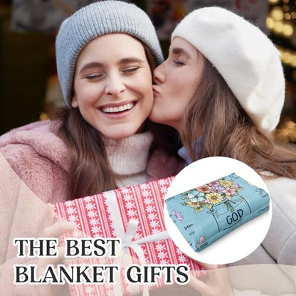 Christian Birthday Gifts for Women, Light blue Christian Blanket 60''x 50'' - color: Cyan, size: 60"x50"