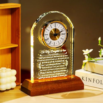 Arikyrist Glass Clock Daughter in Law Gifts from Mother-in-Law - color: Daughter-in-law