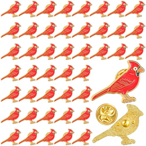 24/48 Pcs Cardinal Pin Memorial Brooch Pins Funeral Celebration of Life Sympathy Gifts Party Favor for Guest