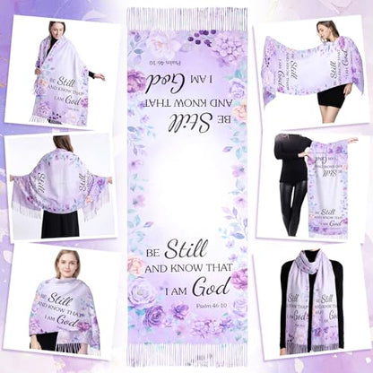 Hercicy Christian Prayer Shawl for Women, Floral Scripture Prayer Scarf