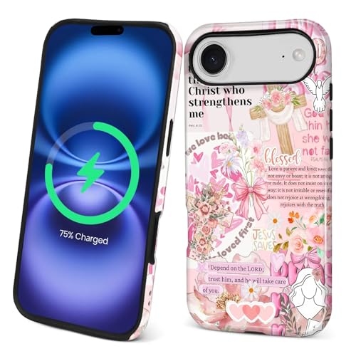 Magnetic Case for iPhone 17 Air, Compatible with Magsafe PC Hard Shell & Silicone Inner Bumper Anti-Scratch Full-Body Cover Shockproof Slim Design Retro Newspaper Collage Religious Jesus - color: Retro Newspaper Collage Religious Jesus, size: iPhone 17 Ai
