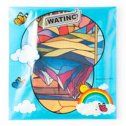 WATINC Christian Stained Glass Cross Garden Flag - 12 x 18 Inch Linen Religious Jesus Double Sided Yard Sign for Outside, Easter Spring Summer Christ Faith House Outdoor Decor for Porch Lawn