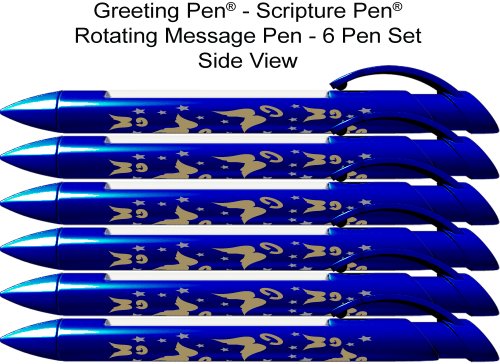 Greeting Pen "Angel" Scripture Pens, Scripture Verses with Rotating Messages, 6 Pen Set (36014)