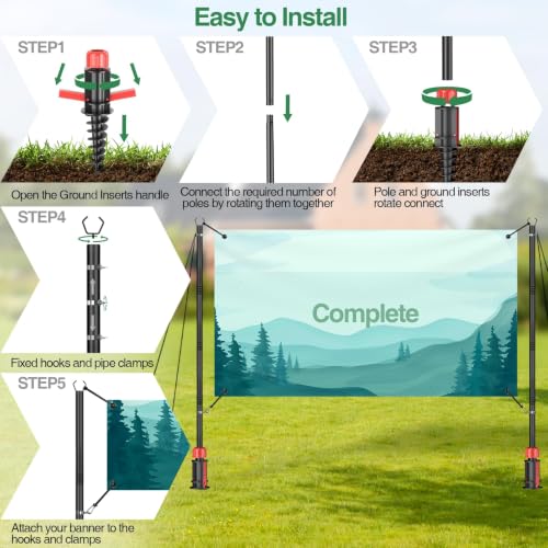 EMART Adjustable Banner Holder, Portable Outdoor Advertising Display Stand