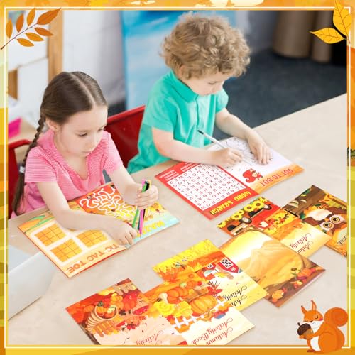Kosiz 24 Pcs Fall Activity Books for Kids, Party Favors Goodie Bags Bulk - style: Fall