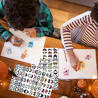 LINAYE Eyes Face Scribble Stickers 24 Sheets Stickers Bulk - style: Eyes Mouth 24 Sheets