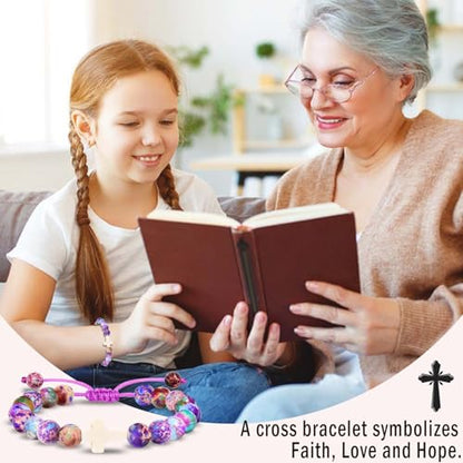 EFVISD Cross Bracelet Gifts for Boys Girls Christian Religious Gifts - color: Granddaughter