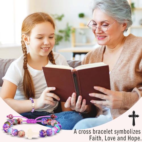 EFVISD Cross Bracelet Gifts for Boys Girls Christian Religious Gifts - color: Granddaughter