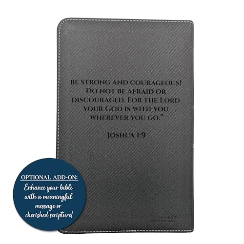Personalized NIV Bible, Large Print, Custom Holy Cross Bible, New International Version | Man of Faith, Black - color: Black Personalized Leather