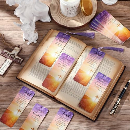Chiisong 50 Sets Christian Bookmark for Women Bulk Religious Bible Verse Gift for Godmothers Day Christian Gift Inspirational Scripture Bookmarks with Tassel for Women Church Mom Mother