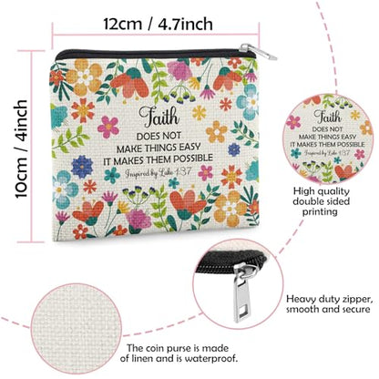 Religious Inspirational Gifts Coin Purse for Women Christian Present for Friend Teen Bible Verse Gift Scripture Present for Sister Daughter Her Coin Pouch Christmas Birthday Gifts Zipper Change Pouch - color: Christian Gifts