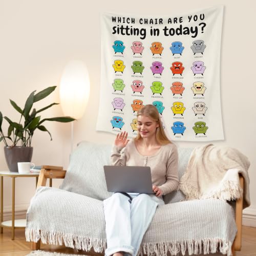 HUGANE Emotion Chair Mental Health Tapestry Wall Decor 50x60 Inch - color: colour-09