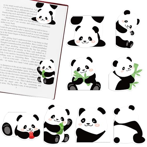 Panda Magnetic Bookmarks Gifts - 8 Pcs Cute Animals Funny Bookmark - style: Panda