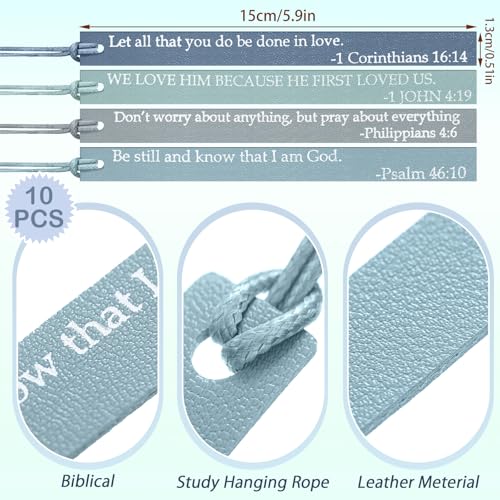 Skyygemm 10 Pcs Christian Bookmarks Christmas Gift for Women, Blue Gray - color: Blue Gray